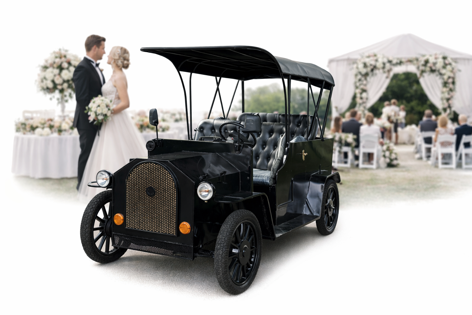 Retroriemun sähköauto häätapahtumassa